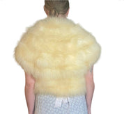 70s Saks 5th Ave Yellow Marabou Feather Bolero Jacket (M)