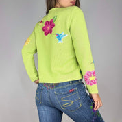 Vintage Floral Hummingbird Cardigan (S/M)