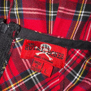 Royal Bones Red Plaid Mini Skirt (L)