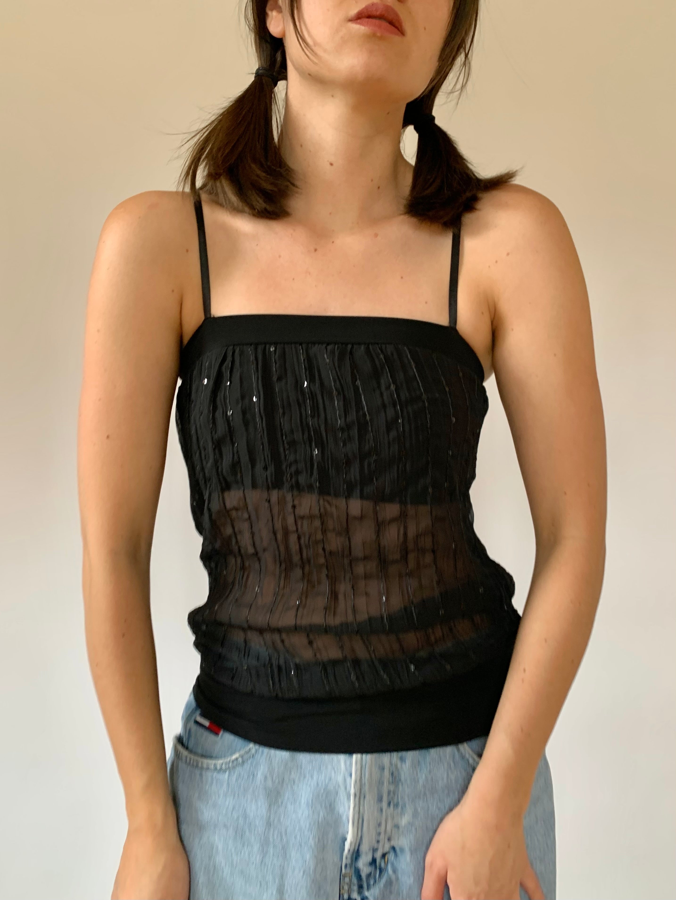 Y2K Noir Cami - XS/S
