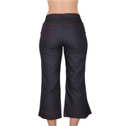 Y2K French Embroidered Denim Capris (M)
