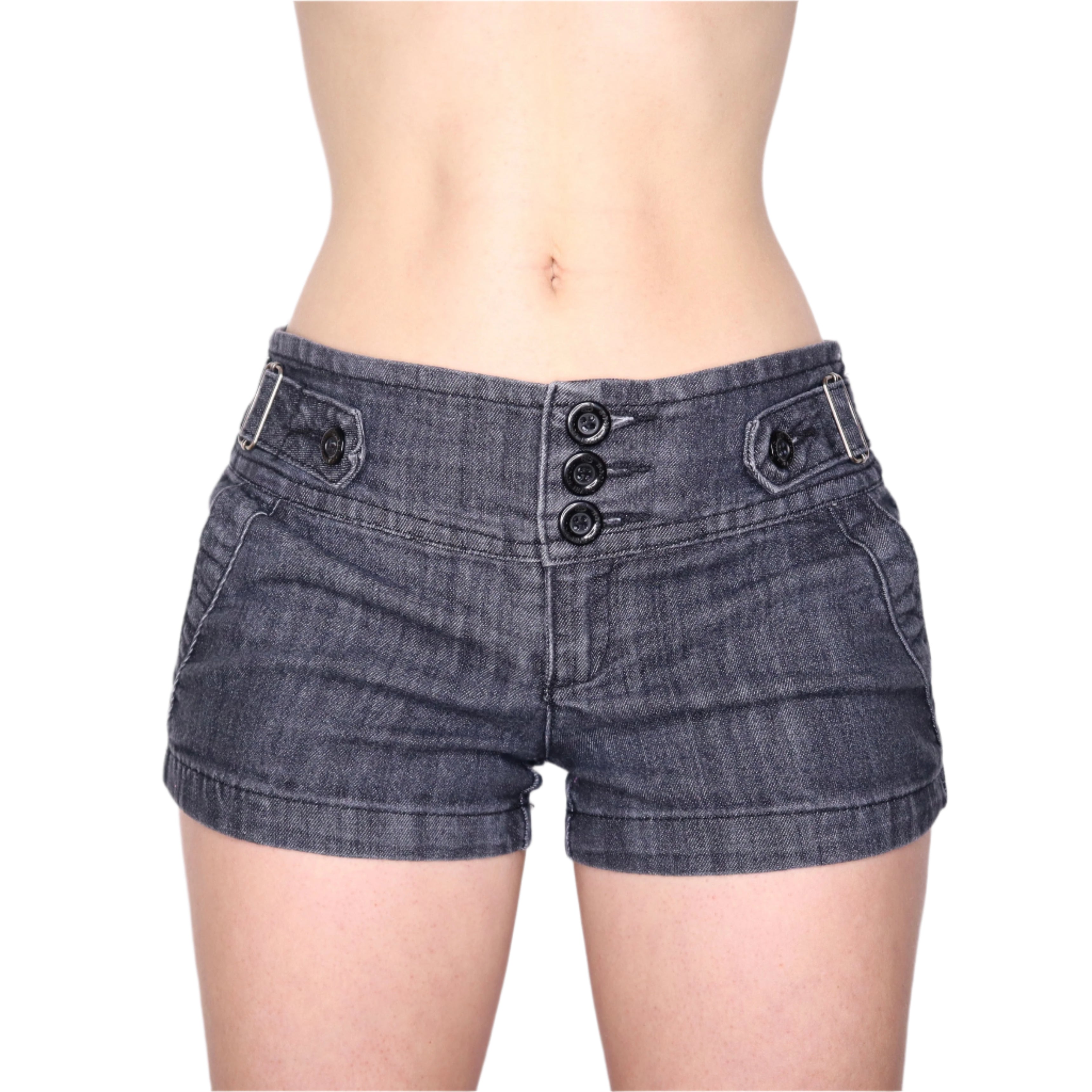 Y2K Low Waisted Dark Wash Shorts (M)