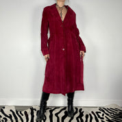 Vintage Maroon Suede Trench