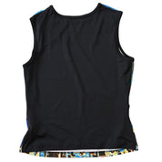 Y2K Paris blues Hollywood graphic top (L)