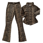 90s Leopard Velvet Two-Piece Set (S)