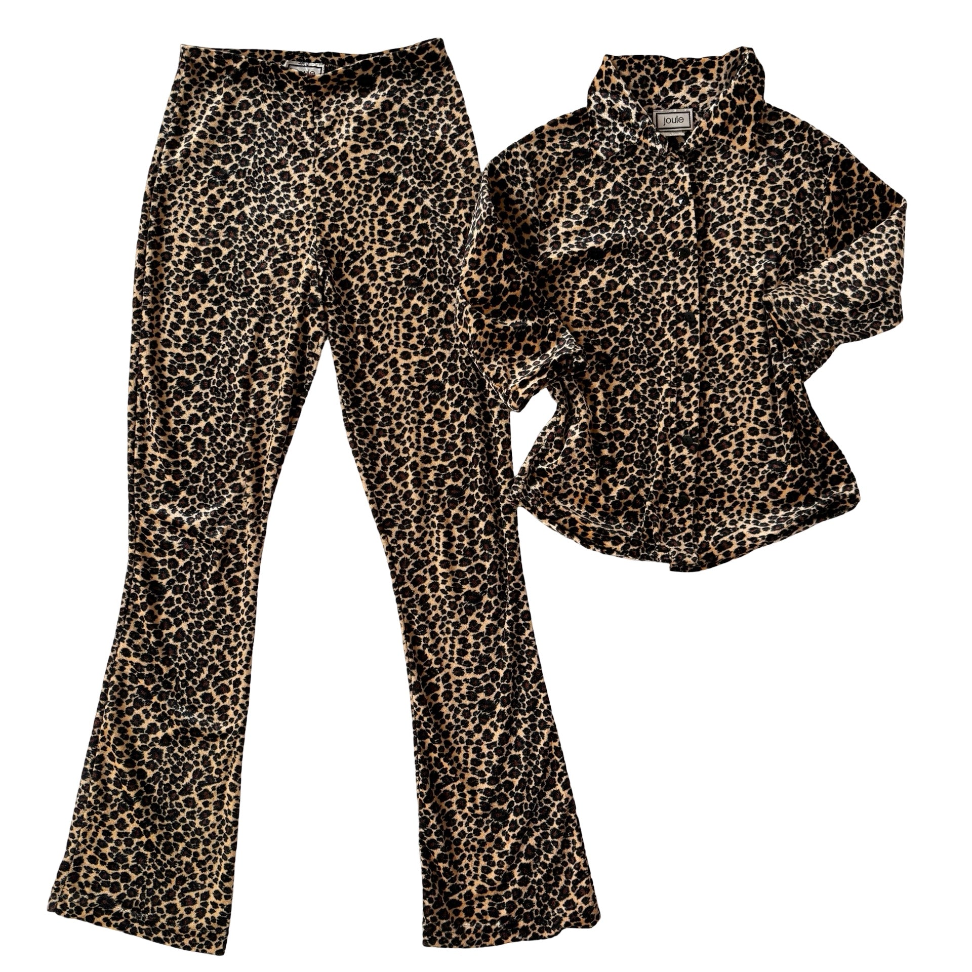 90s Leopard Velvet Two-Piece Set (S)