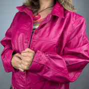 90s Hot Pink Leather Jacket (XXL)