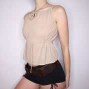 Y2K COP COPINE Tan Tank Top (S/M)