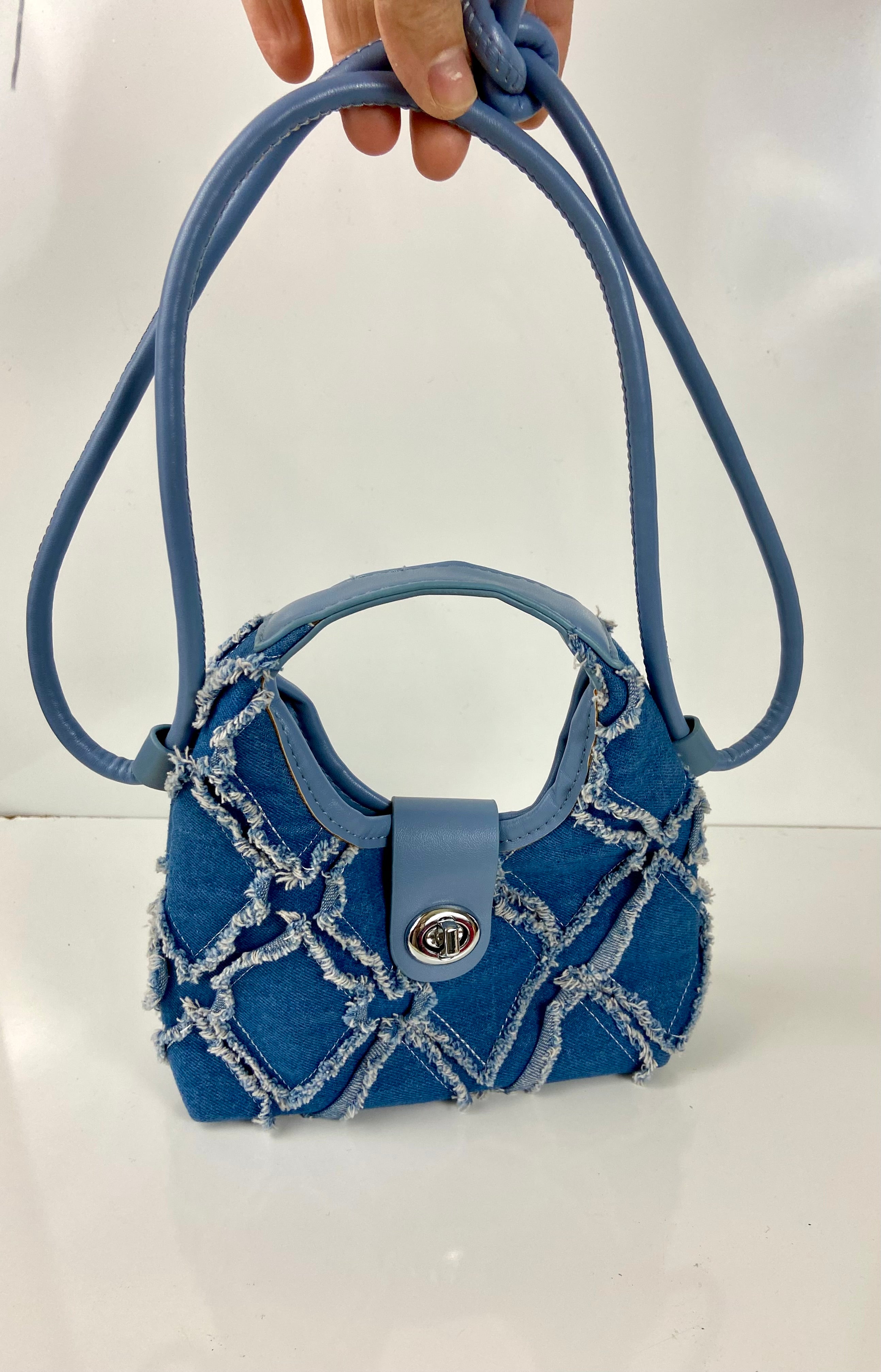 Denim Frayed Mini Bag