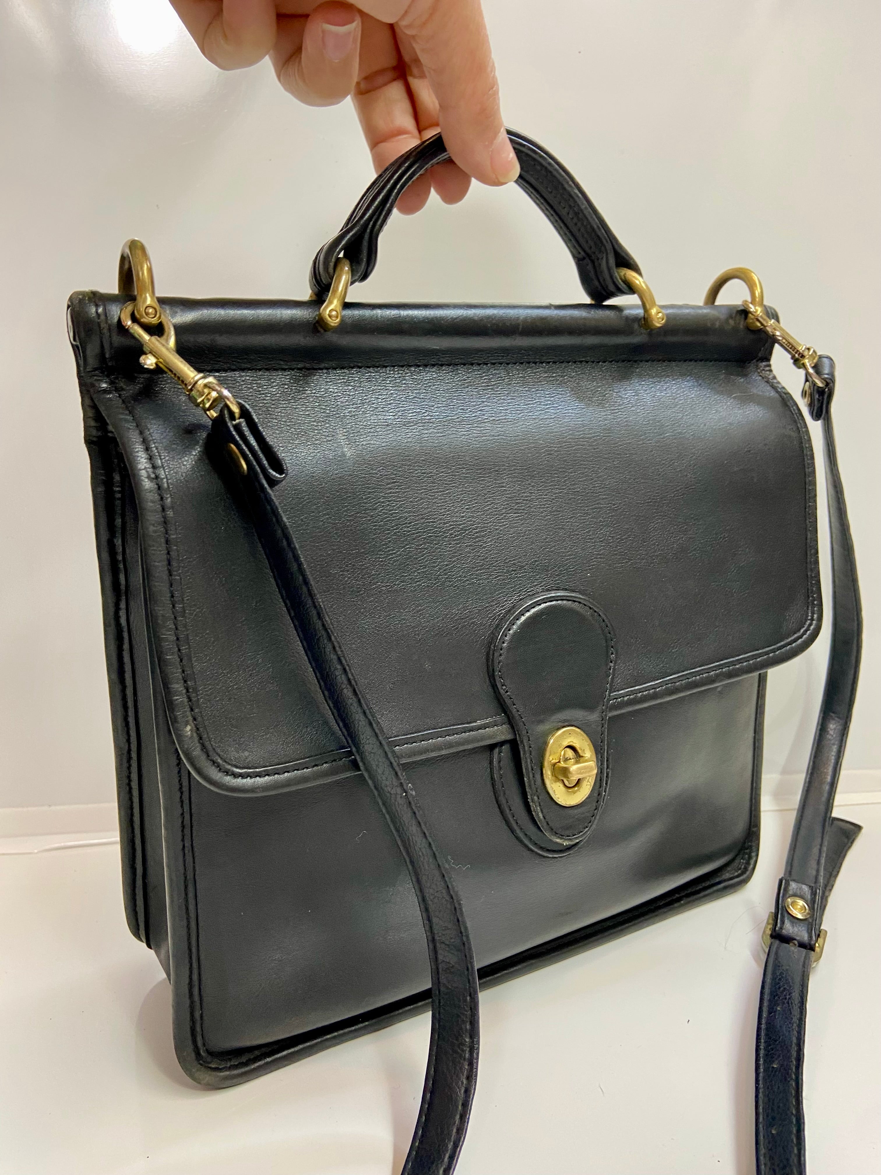 Black leather purse