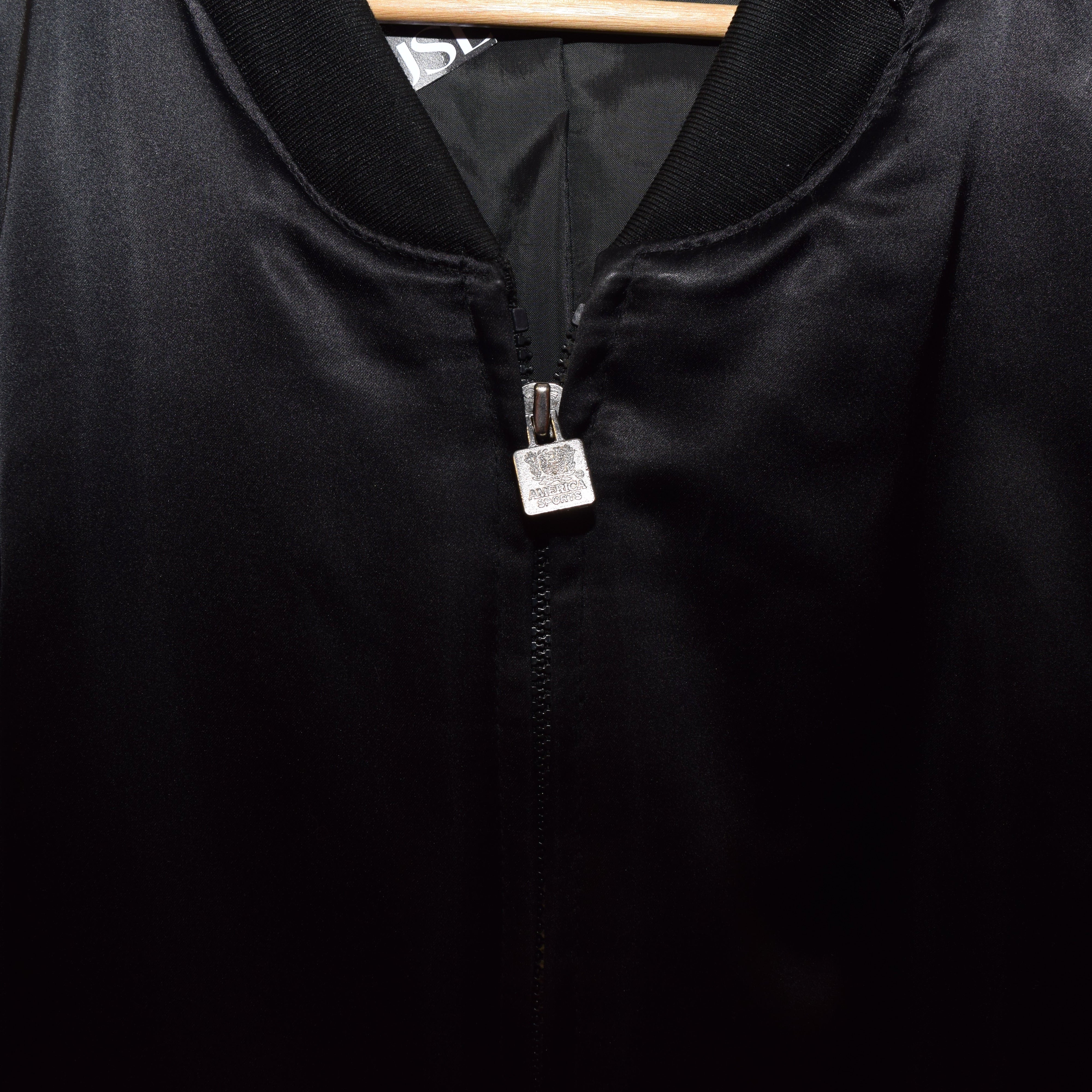 80s Okinawa Japan "Far East Tour" Embroidered Silk Bomber Jacket