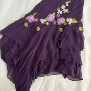 Vintage Silk Embroidered Floral Dress (M)