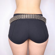 Y2K Studded Black Leather Belt (S/M) 