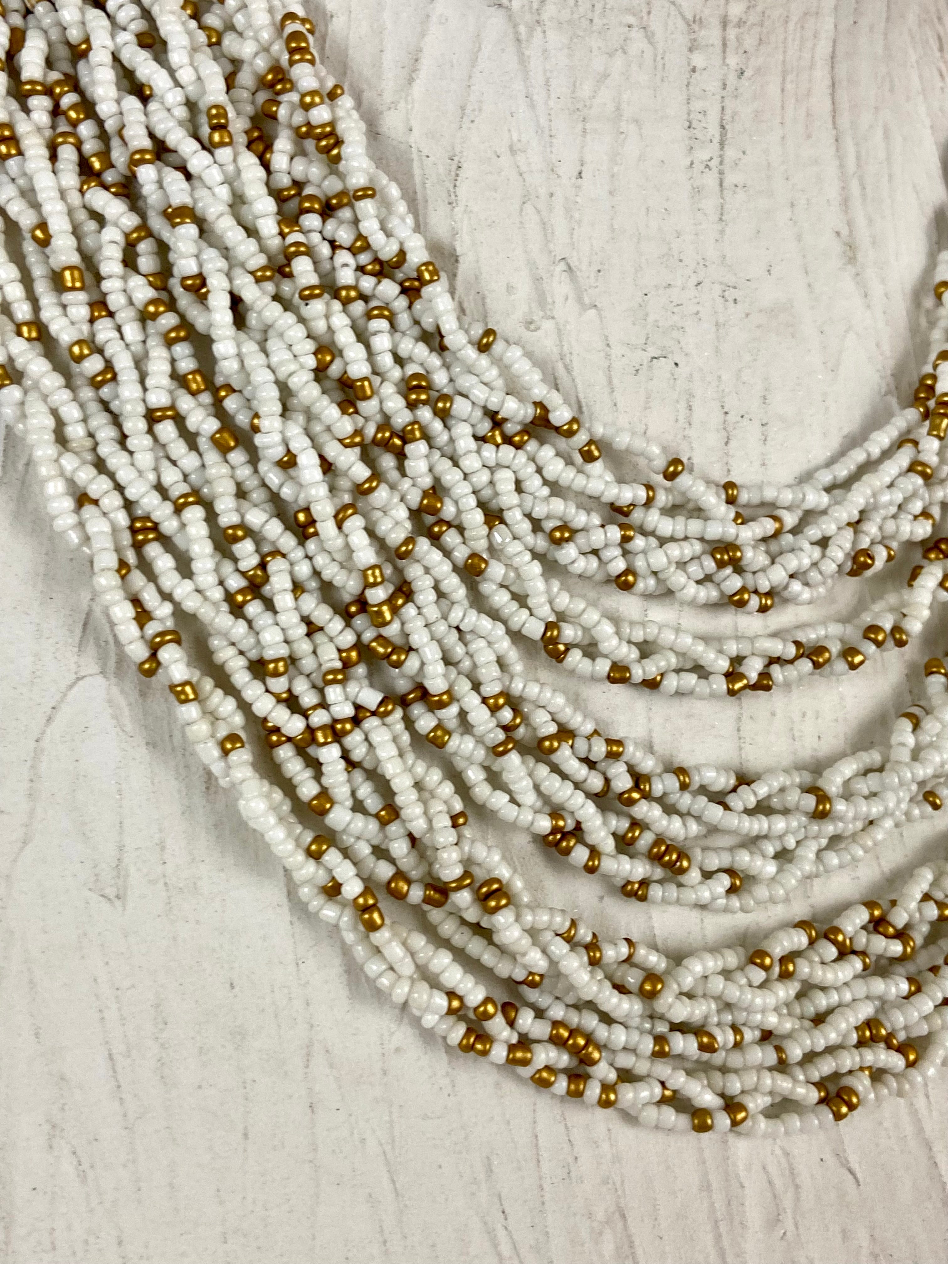 Gold and white choker