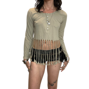 Vintage Cropped Fringe Top (XS-S)