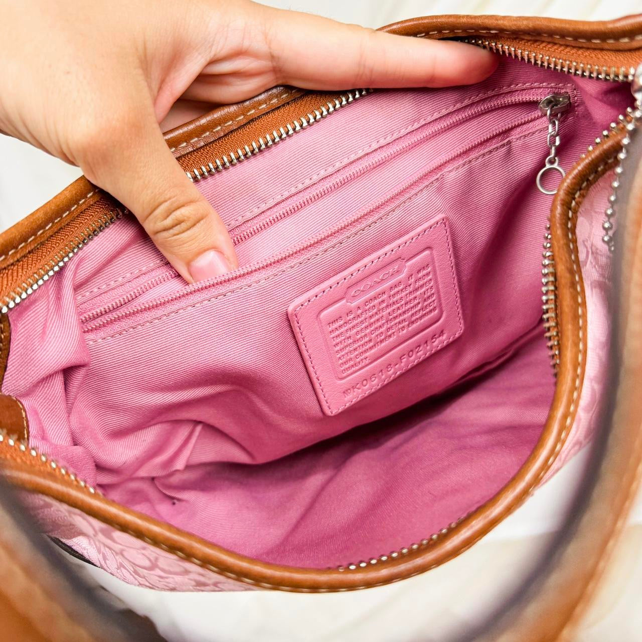 Y2K Baby Pink Monogram Coach Bag