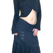 Vintage Parisian Gothic Midi Skirt (S/M)