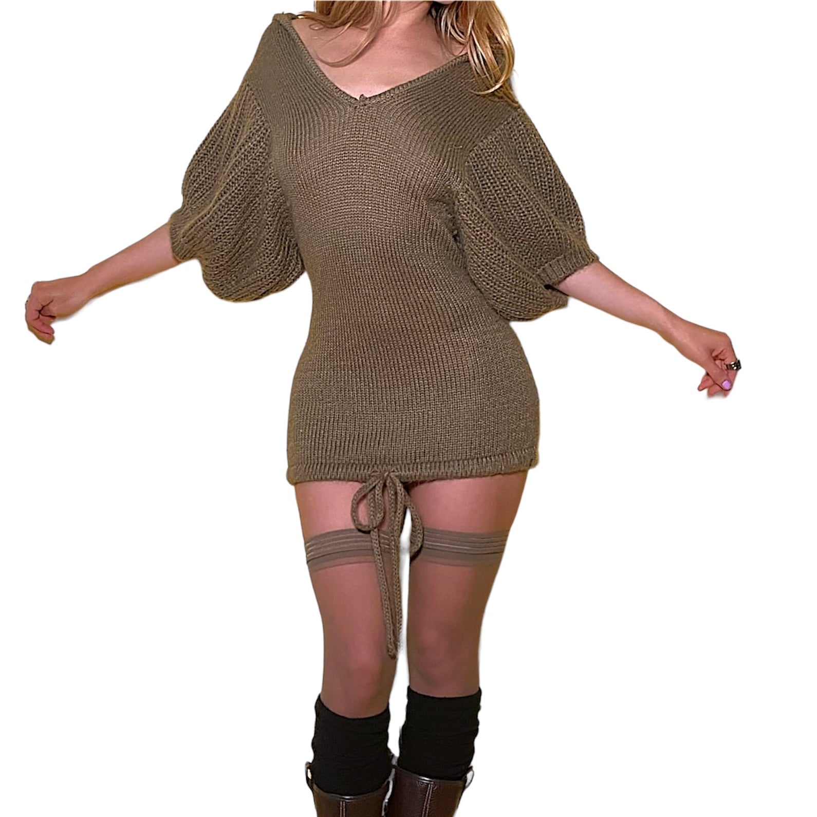 Y2k Hooded Sweater Dress (S)