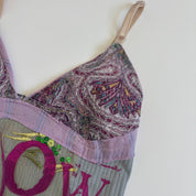 Italian Graphic Sequin Mixed Media Tank Top (XS/S)