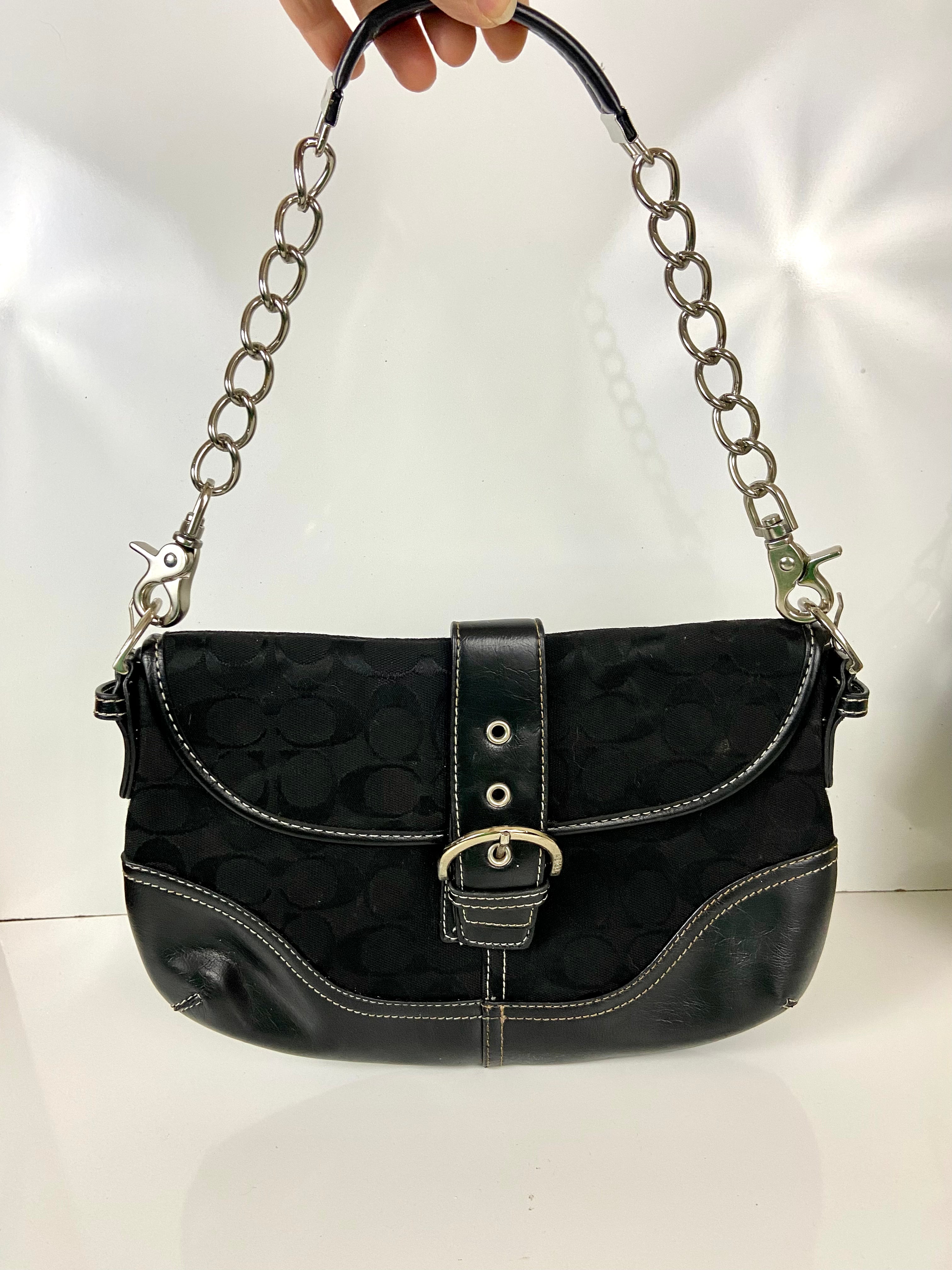 Coach purse with rework metal handles