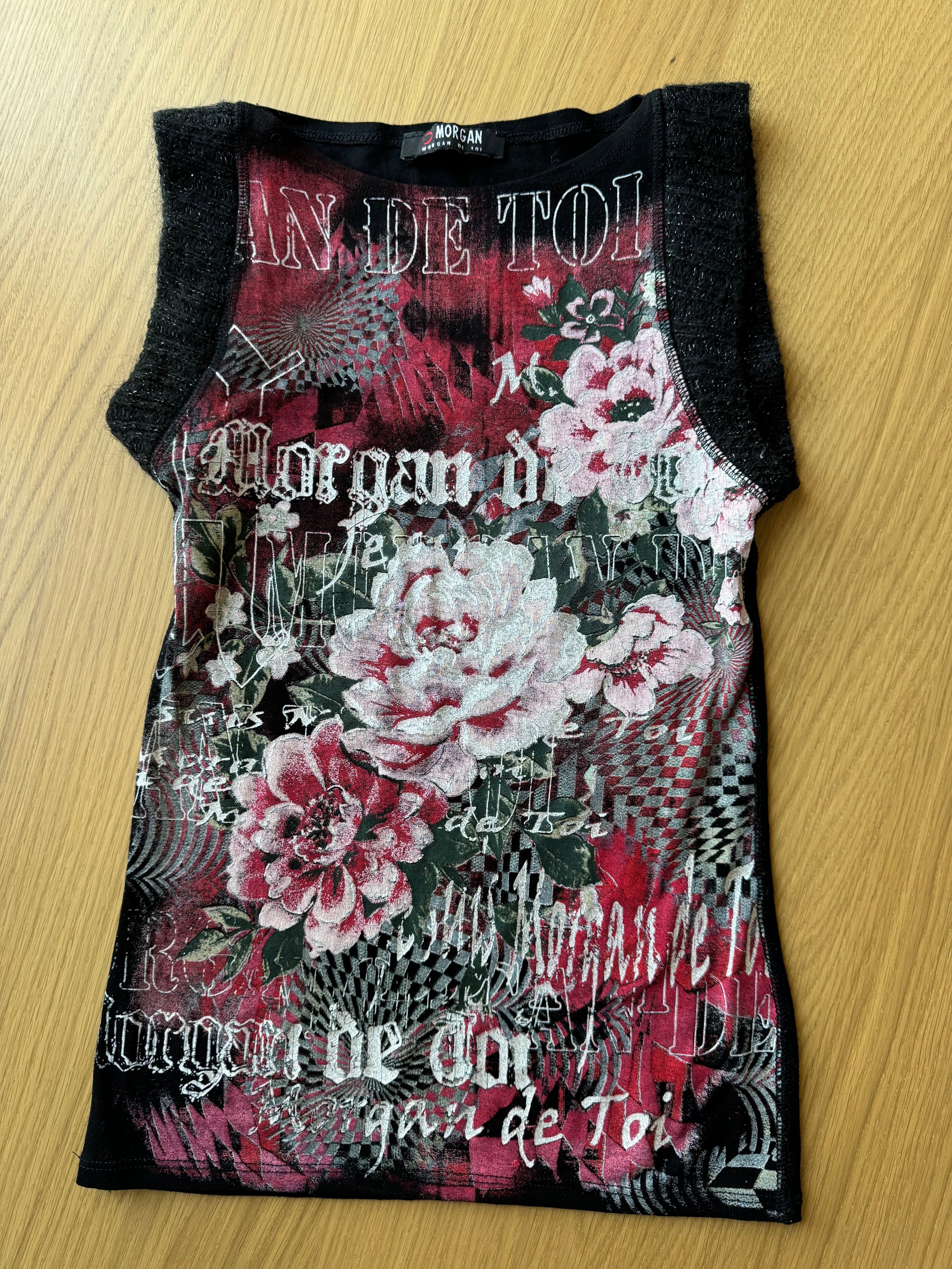 Vintage Morgan de toi Slinky Graphic Top (S)