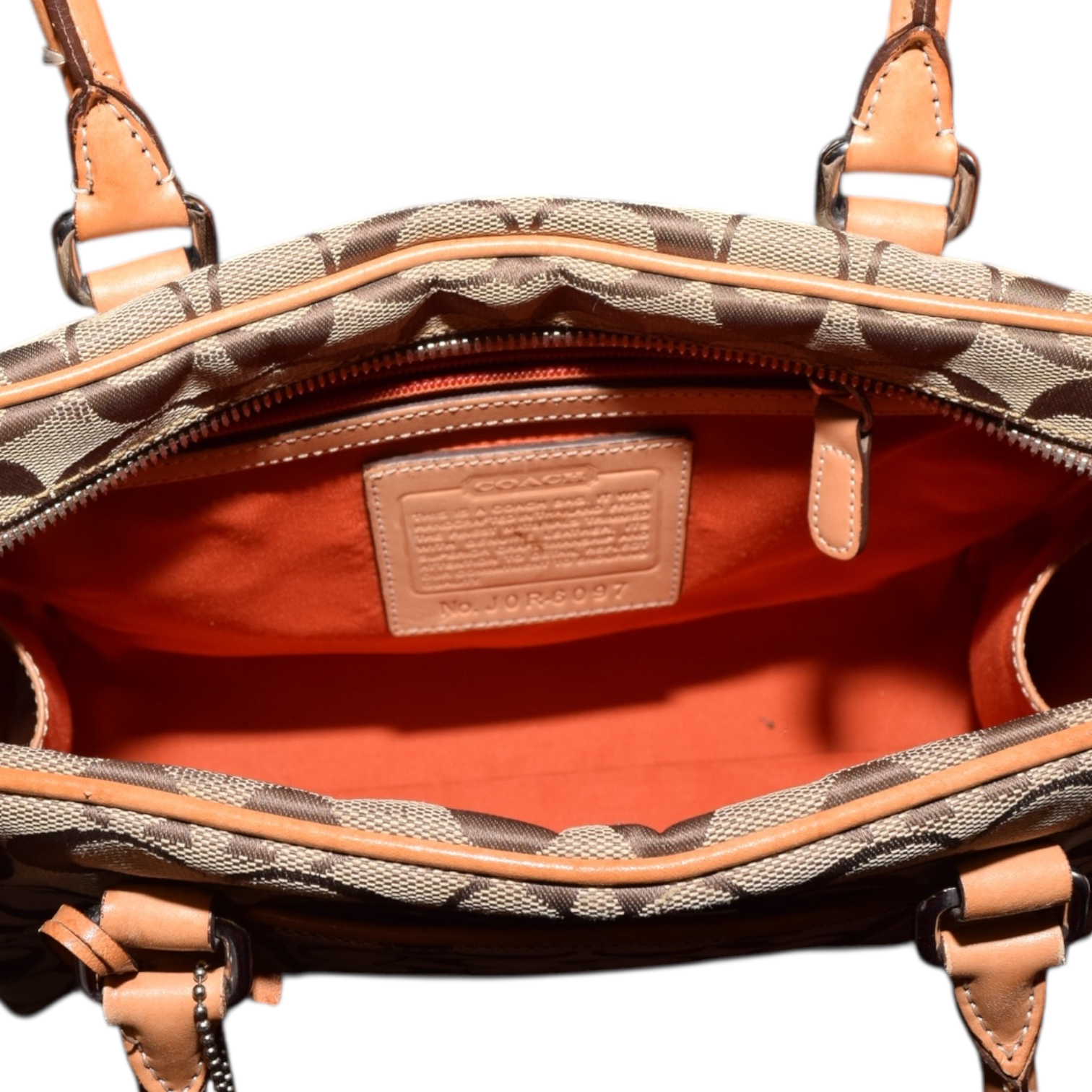 Vintage Coach Signature Camel Jacquard Shoulder Bag