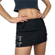 Grunge Zip Mini Skirt (XXS)