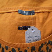Y2K ICEBERG Orange Comic Graphic Baby Tee (L)