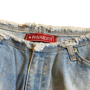 Y2K Vintage Denim Micro Booty Shorts (S)