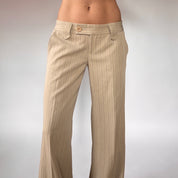 2000s Nude Pinstripe Trousers (S)