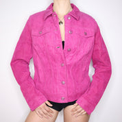Y2K Pink Suede Jacket (L/XL)