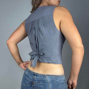 Vintage Bebe Grey Silk-Lined Vest (M)