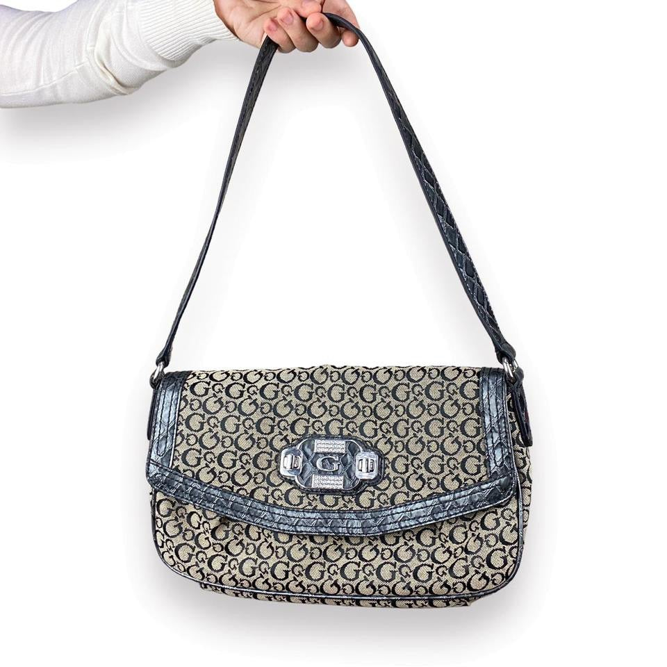 2000s Guess Monogram Shoulder Bag