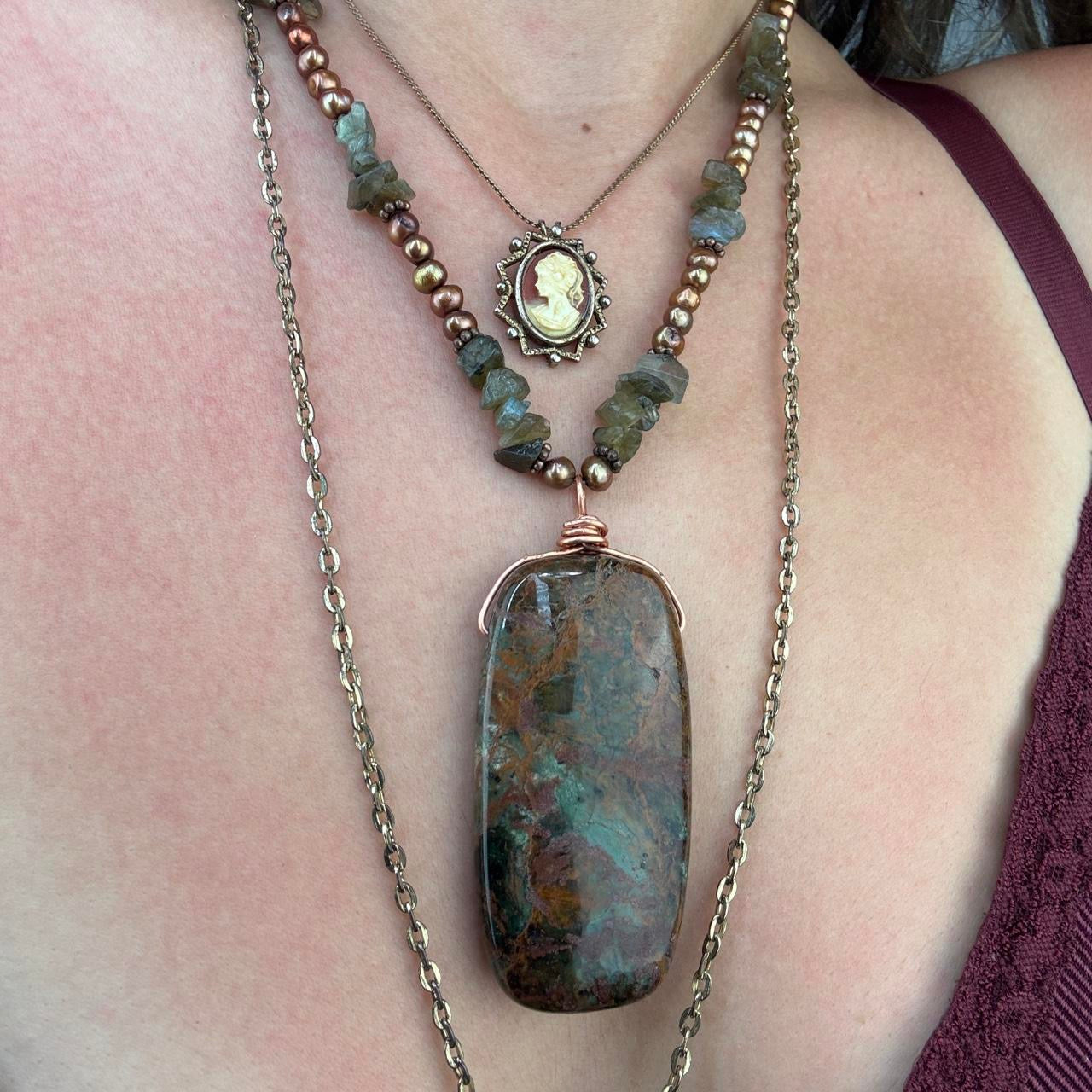 Multi-Layered Solar Punk Necklace Stack