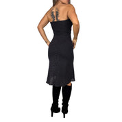 Y2K Strapless Polka Dot Midi Dress (S)