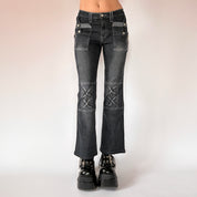 Y2K Zipper Flare Jeans (XS/S)