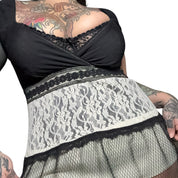 Y2K lace goth babydoll mini dress/top (M/L)