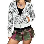 Burberry Blue Label Plaid Zip Up Hoodie (M)
