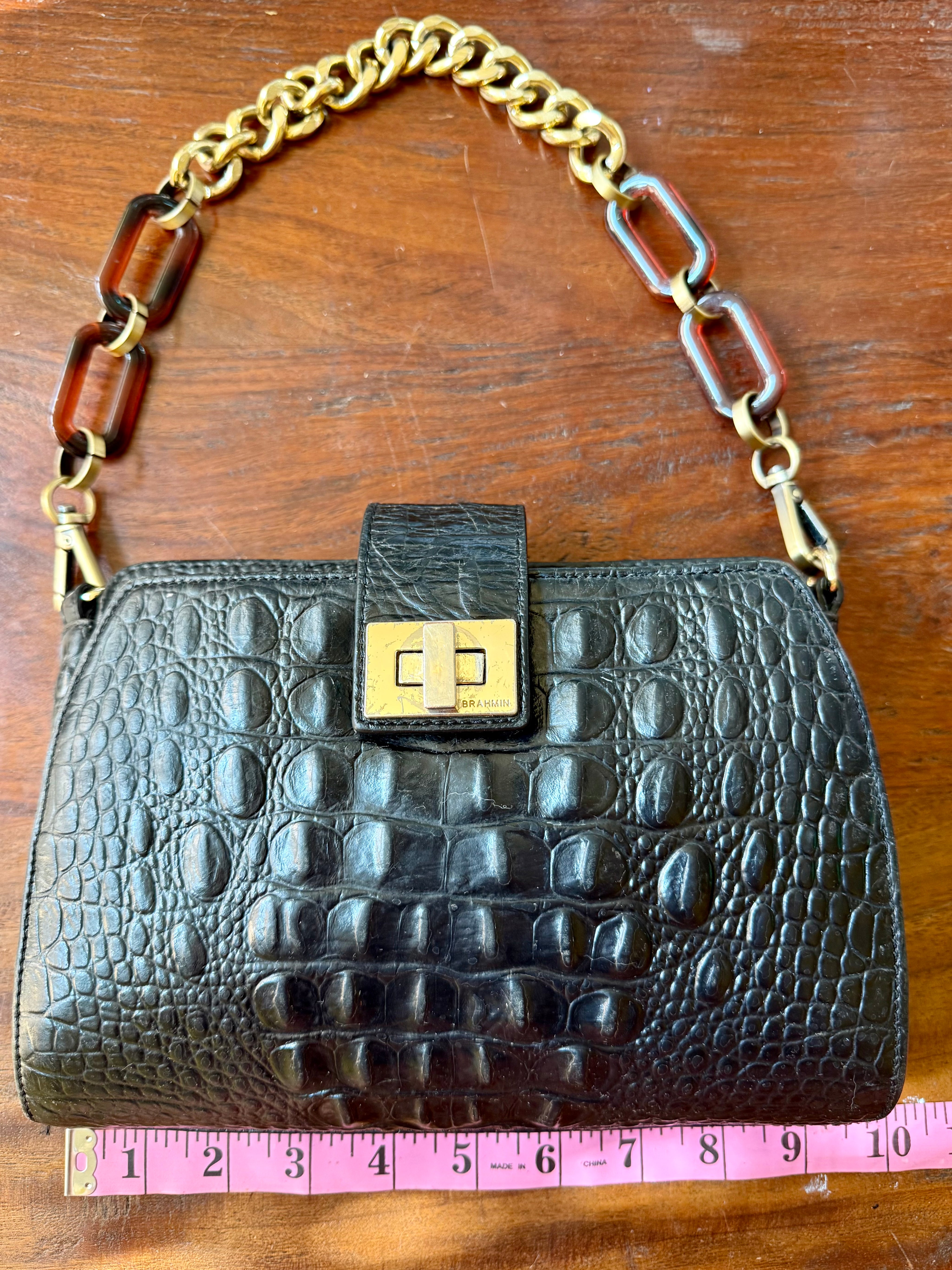 Croc embossed black vintage BRAHMIN