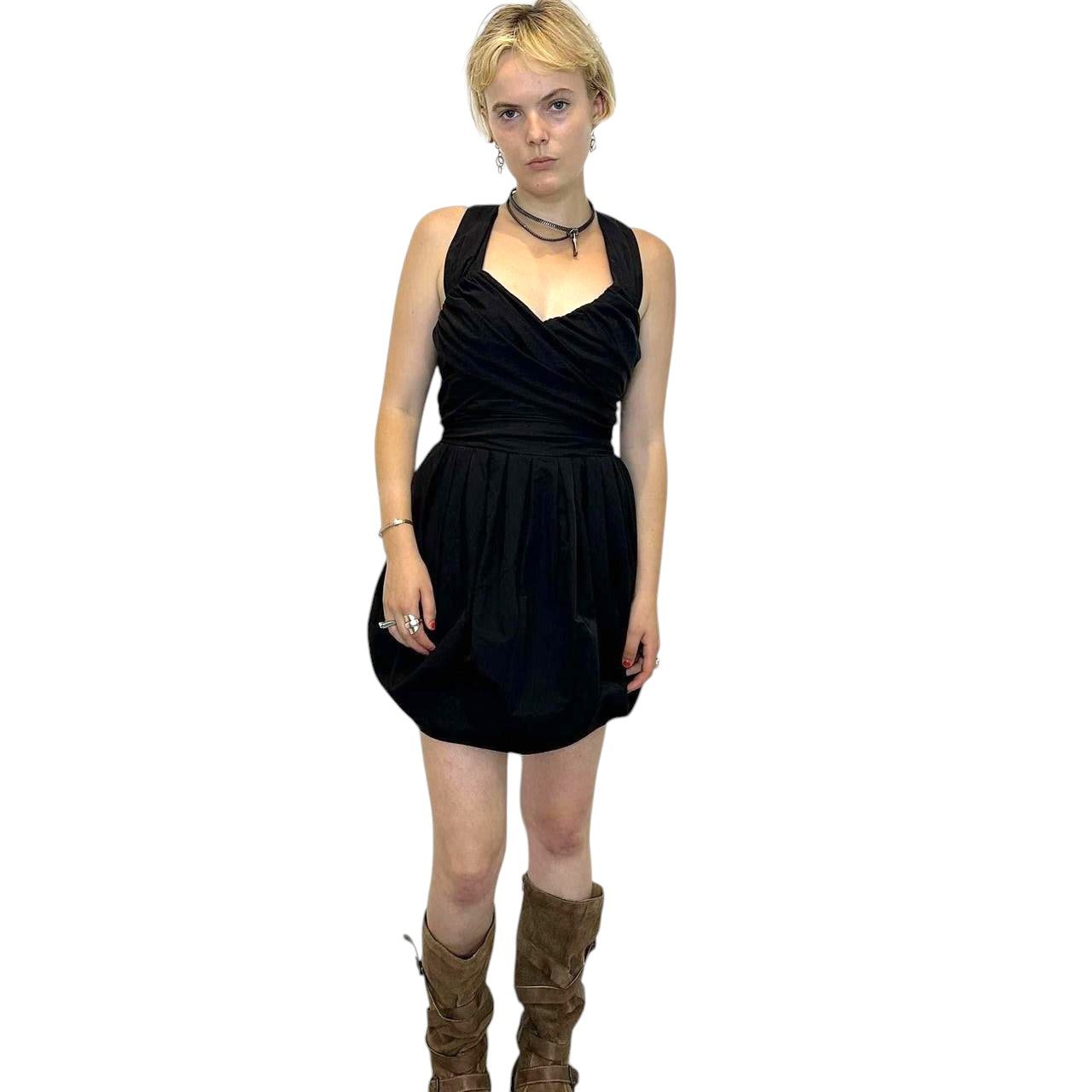 all saints short dress ALL SAINTS Zora V-Neck Ruffled white Mini Dress size US 8