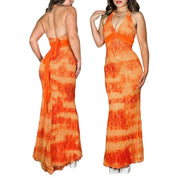 Y2K Creamsicle Lace Prom Dress (XS)