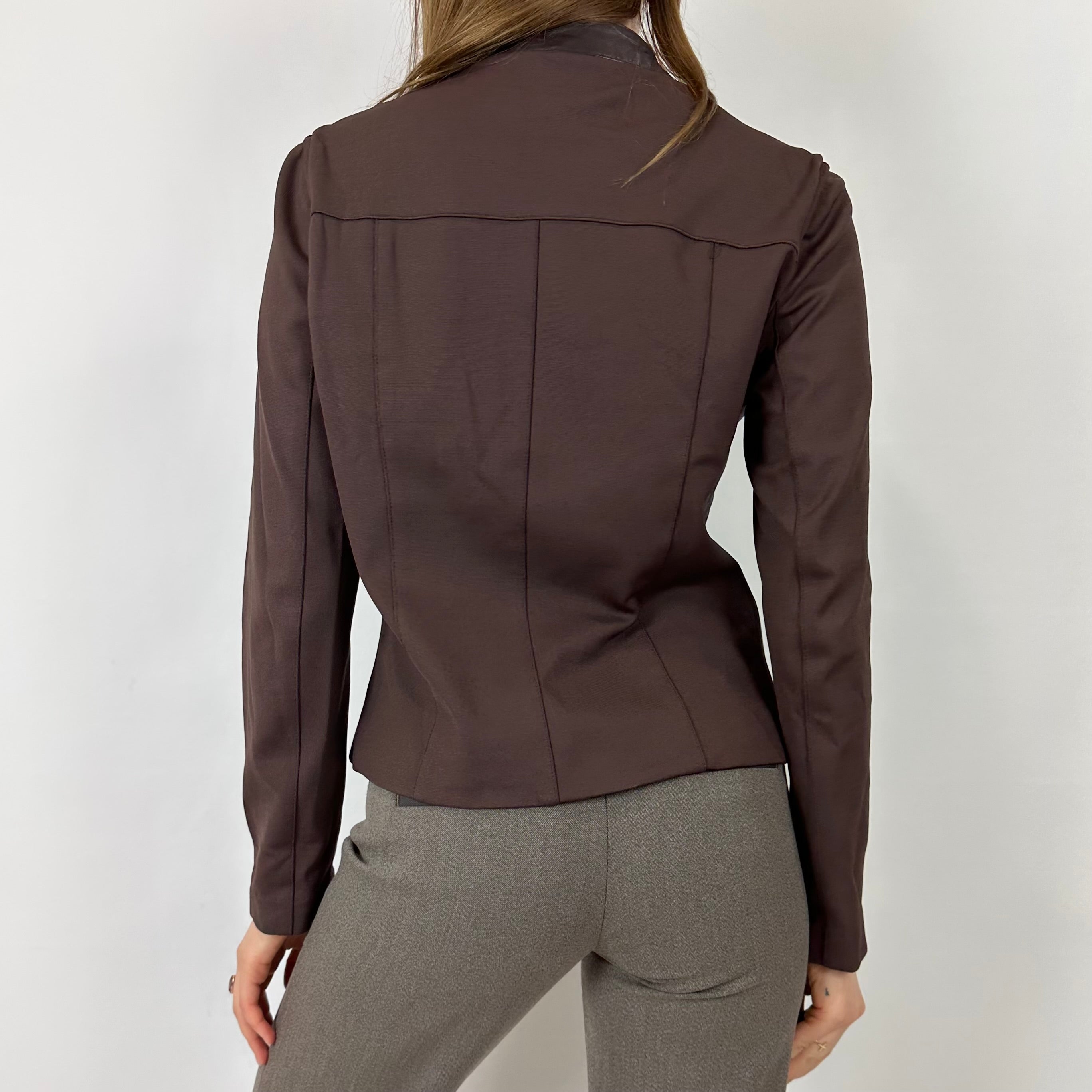 90s Brown Leather Jacket (S/M)
