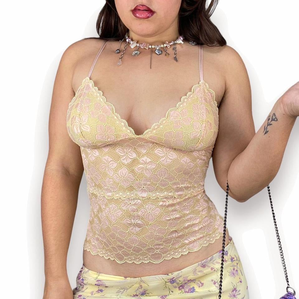 2000s Buttercream Lace Cami (S)
