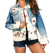 Kitschy Distressed Denim Jacket (S/M)