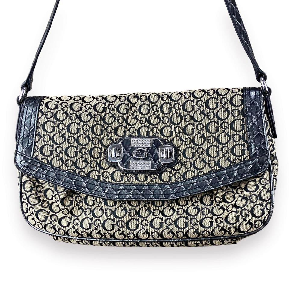 2000s Guess Monogram Shoulder Bag