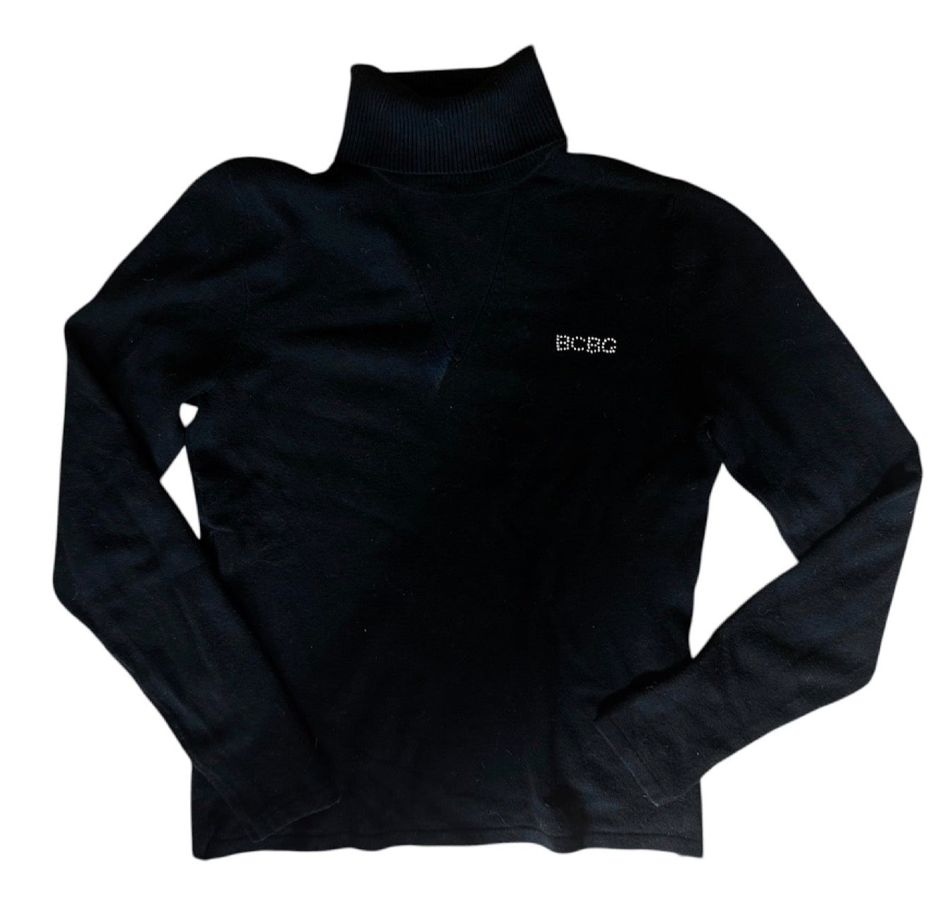 BCBG Turtleneck Sweater With Rhinestone Logo (M)