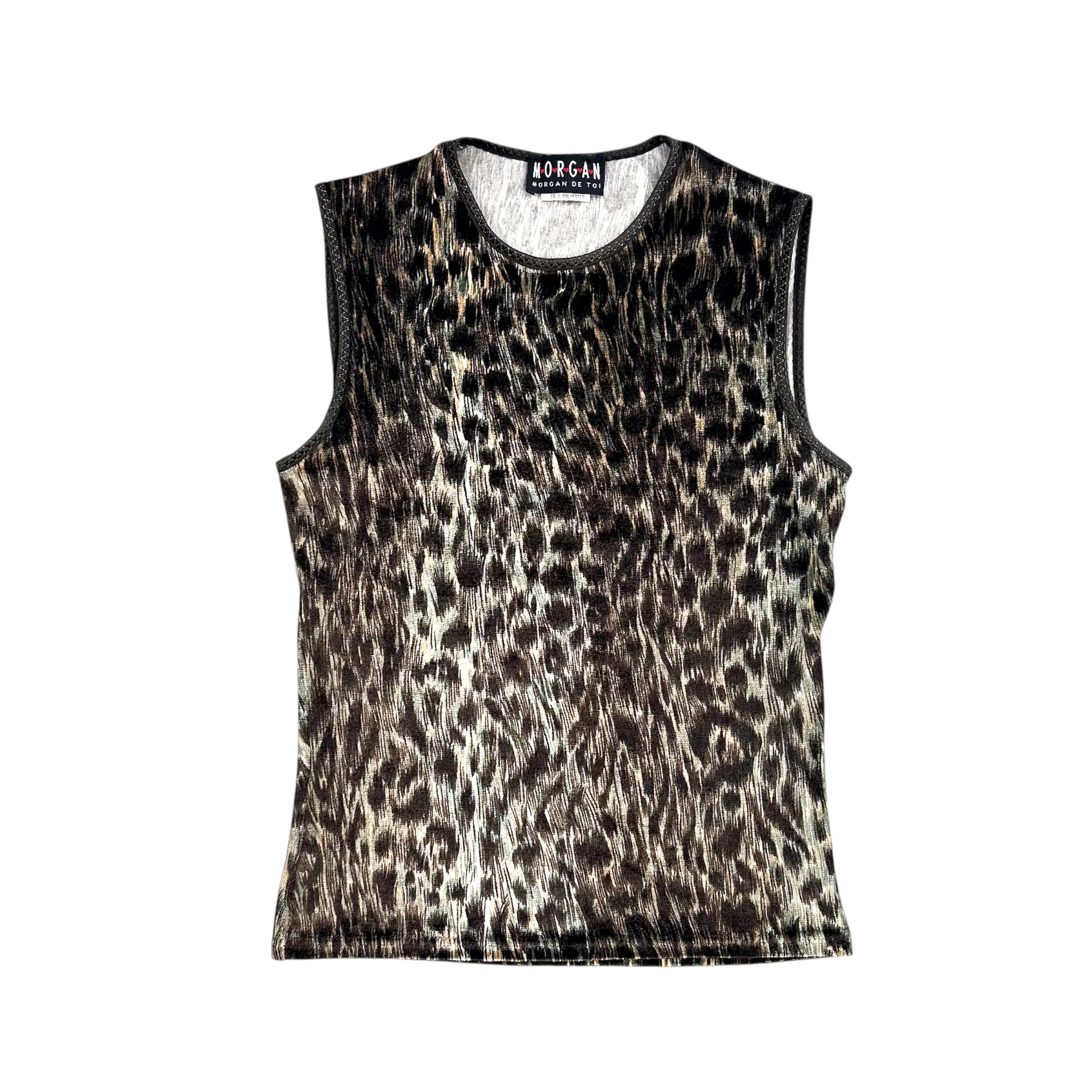 Morgan De Toi Velvet Leopard Print Tank (XS/S)