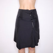 Y2K Italian Asymmetrical Black Midi Skirt (S)