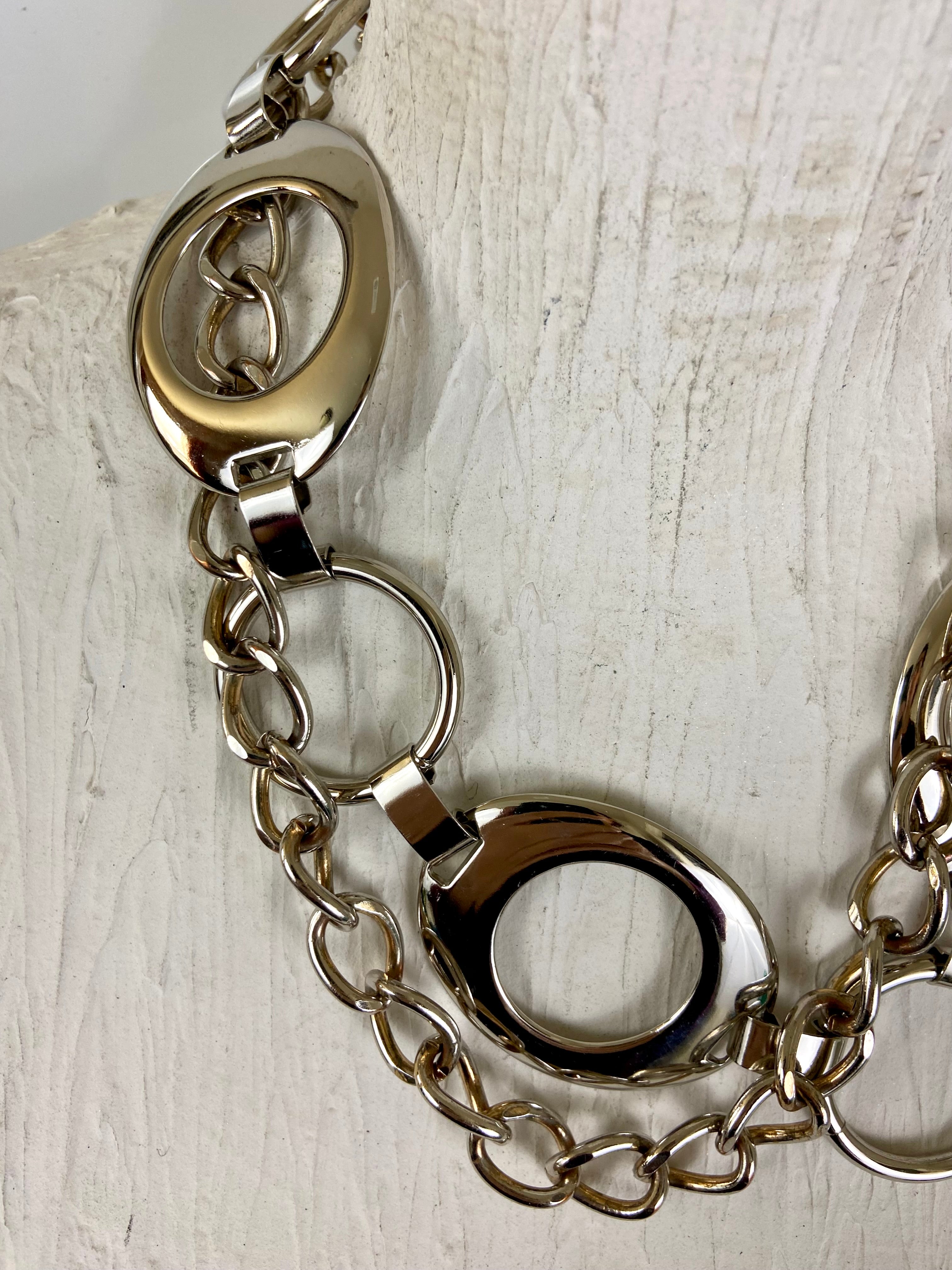 Silver shapes waist belt