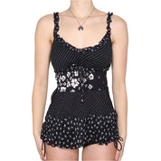 Y2K Italian Polka Dot Babydoll Top (M)